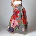 thumbnail image 2 of ZICTH Floral Print Skirt for Women Trendy Summer High Waist Beach Long Maxi Skirt with Pockets, 2 of 4