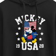 thumbnail image 3 of Disney - Mickey Waving Flag USA - Juniors Cropped Pullover Hoodie, 3 of 5