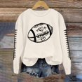 thumbnail image 2 of ZJXFGS Game Day Outfits for Women Football Sweatshirts for Women American Football Sweatshirt Long Sleeve Crewneck Pullover Tops Beige L, 2 of 4