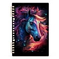 thumbnail image 2 of Horse Head Starry Sky Ring Binder Notebook Journey Note Diary College Ruled Spiral Notebook Study Loose Leaf Paper A5 60 Pages, 2 of 8