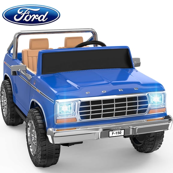 East doll 24V Power Ride on Car, Licensed 1973 Ford F-150 Ride on Truck, 24 Volt Ride on Toy for Kids Aged 3-8 with 400W Powerful Wheels for Boys Girls, 24V Ride Ons with Remote, Dark Blue