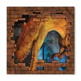 thumbnail image 1 of Dinosaur Bandana, Dino Breaks Brick Wall, Unisex Head and Neck Tie, by Ambesonne, 1 of 1