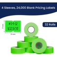 thumbnail image 3 of Perco 2 Line Fluorescent Green Labels - 24,000 Blank Price and Date Gun Labels for Perco 2 Line Price and Date Guns - 32 Rolls, 4 Sleeves - Made in USA, 3 of 7