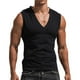 thumbnail image 1 of Camiseta sin mangas de cuello en V lisa para hombre: camiseta informal transpirable sin mangas para el verano, la playa y el entrenamiento., 1 of 4