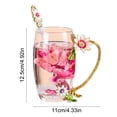 thumbnail image 3 of 4.7x3.5 Inch Rose Enamel Glass Mug, Lead Free Tea Cup With Matching Spoon, Premier Gift for Mom's Day Birthday, Multicolor, 3 of 7