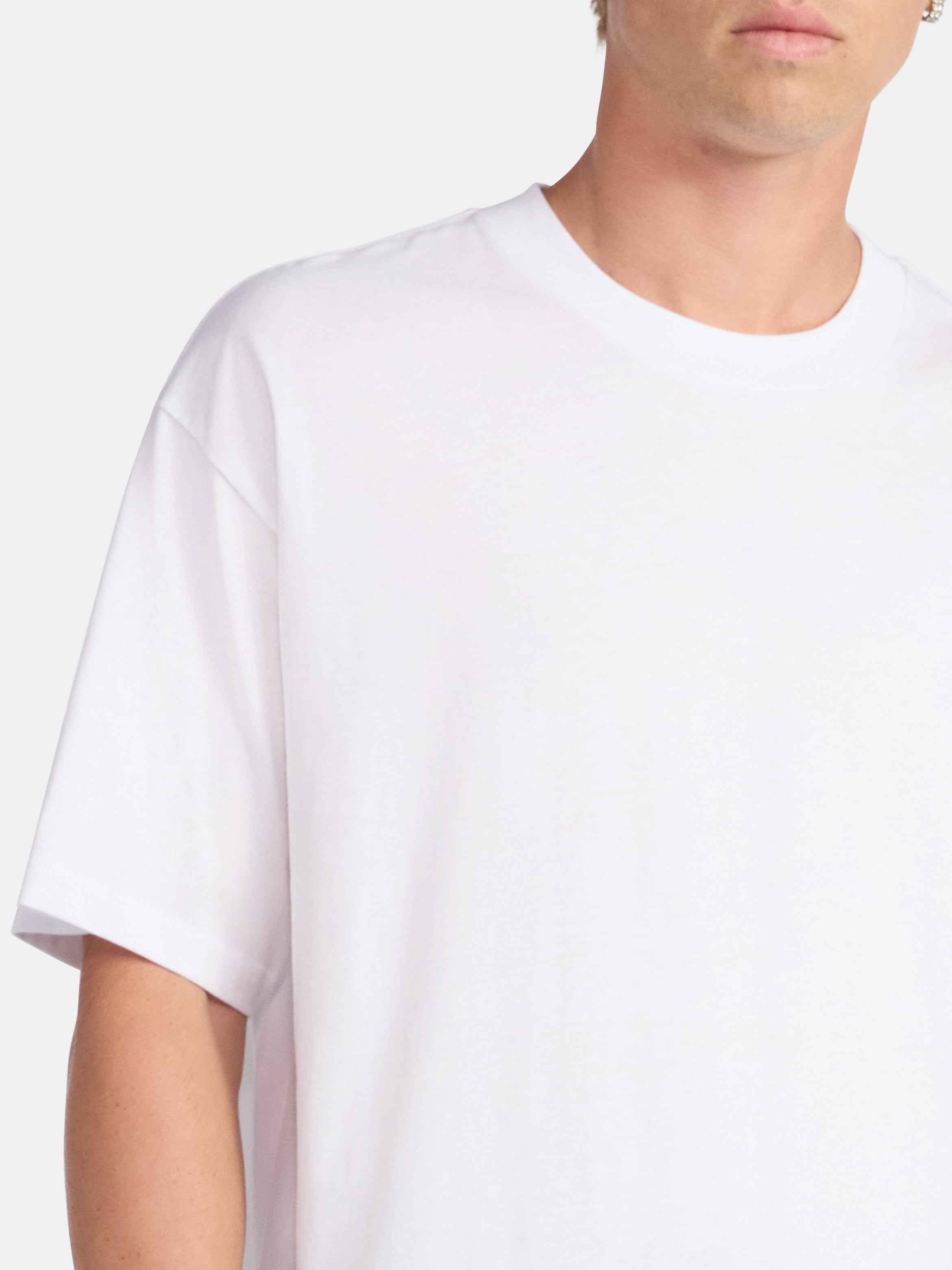 No Boundaries Cotton Oversized Cropped Tee with Short Sleeves, Men's and Big Men's XS-5XL