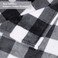 thumbnail image 5 of PiccoCasa Flannel Fleece Checkered Decorative Throw Blankets for Sofa Couch Bed, Black and White Pet (30"x40"), 5 of 6