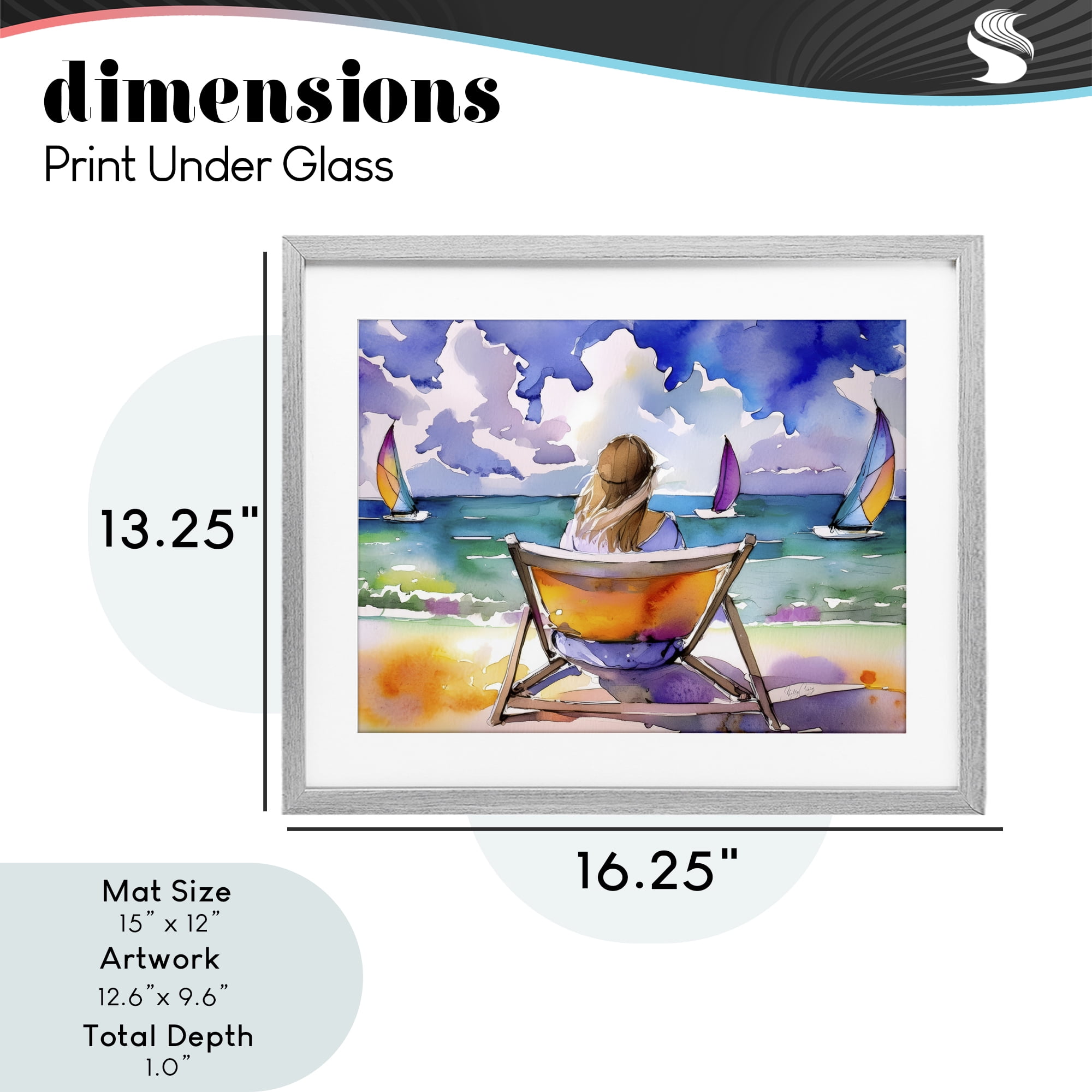 Stupell Industries Front Row to Paradise Gray Framed Print Under Glass, design by Shelly Craig