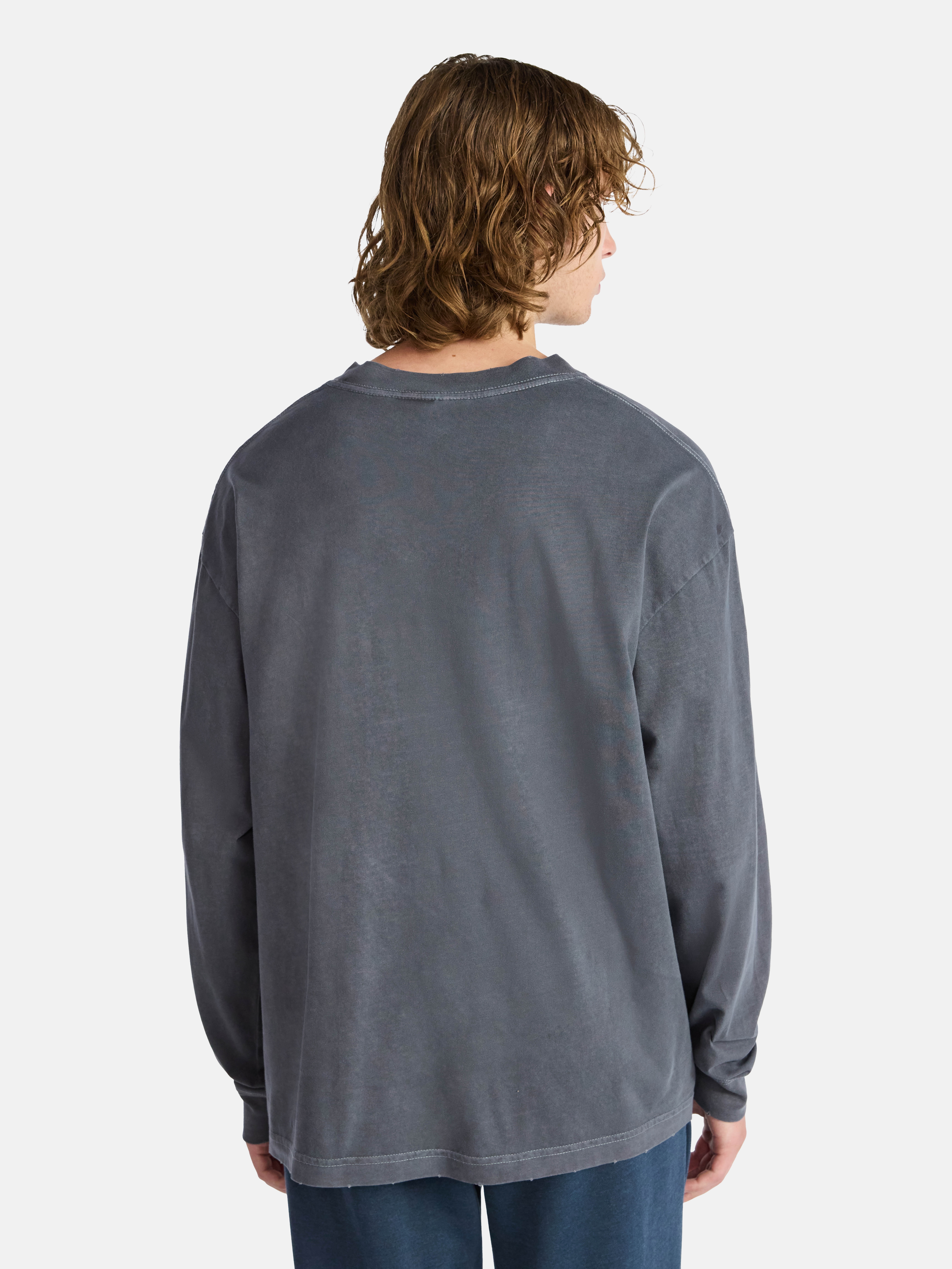 No Boundaries Cotton Oversized Tee with Long Sleeves, Men's & Big Men's