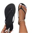thumbnail image 6 of HomeDM Women's Flat Thong Sandals Slip-On Open Toe Flip-Flops Summer Travel Beach Sandals, Black Size 5.5, 6 of 7