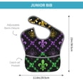 thumbnail image 4 of Bingfone Mess-Proof Baby Bib - Waterproof Bib For Baby Boy Or Girl With Food Catcher Pocket, Unisex-Mardi Gra Geometric, 4 of 8