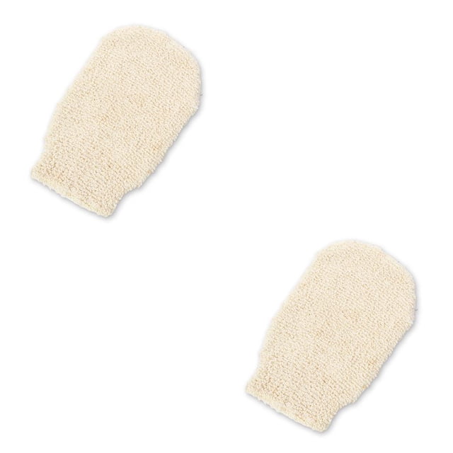 Bearachild Toalla de baño para hombres y mujeres, guante de ducha de limpieza profunda, paños para quitar el polvo, guantes para el hogar, baño Beige 2Conjunto