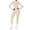White, variant on Women's Zippered Full Body Yoga Suit Long Sleeve Fitness Tight Bodysuit Outerwear Sportswear