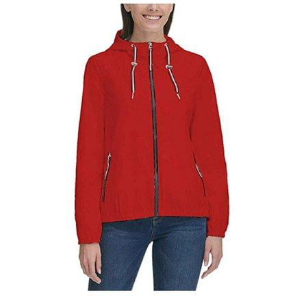 Danskin Women's Double Collar Full Zip Hooded Jacket Pic Sz & Co EUC #1430323