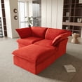 thumbnail image 2 of Sodrens Modular Sectional Sofa Couch,82.66" Velvet Loveseat Sofa with Ottoman,Minimalist Style Comfy Couch for Living Room Apartment,Red, 2 of 8
