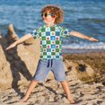 thumbnail image 3 of FORMRS Boys Rash Guard Short Sleeves Swim Shirt Quick Dry UPF 50+ Sun Protection, Sizes 3-12T, Christmas Dog Paws Pattern, 3 of 6