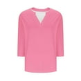thumbnail image 3 of FAIWAD Womens Blouses Dressy Casual Business Tops Loose Comfy 3/4 Sleeve V Neck Work Office Shirts, 3 of 5