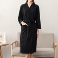 thumbnail image 3 of Dengjunhu Womens Lady Pajamas Robe Lightweight Robes Short Knit Bathrobe V Neck Soft Sleepwear Ladies Loungewear, 3 of 6