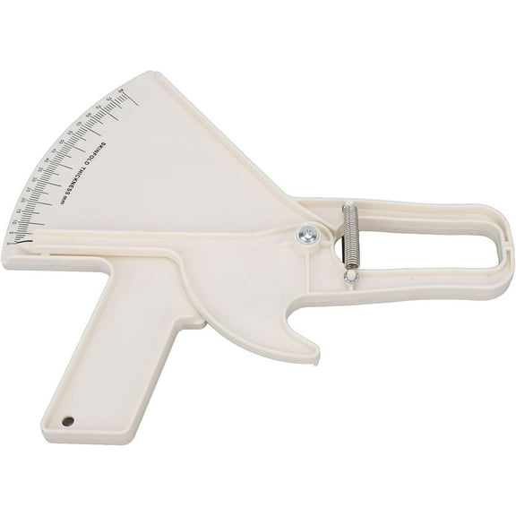 ABPETE Body Fat Caliper, Professional Double Spring Skinfold Calipers and Body Fat Tape Measure Tool for Accurately Measuring BMI Skin Fold Fitness(White)
