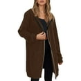 thumbnail image 4 of Zylarhe Women's Warm Hooded Zip Up Jacket Soft Casual Lightweight Outerwear Coat Comfortable Winter Fashion Top, 4 of 8