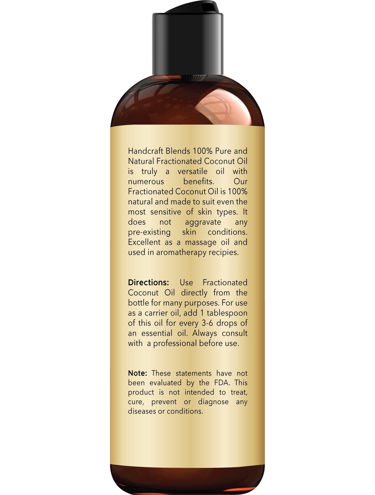 Handcraft Blends Fractionated Coconut Oil for Skin, Hair and Body, Premium Grade Carrier Oil, 8 oz