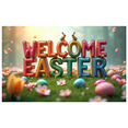 thumbnail image 6 of Colorful Welcome Easter Banner with Bunny Elements Background Party Decorations for Easter Celebrations Family Gatherings Event Decor Photo Backdrop, 6 of 8