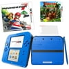 Nintendo 2DS Blue Mariokart 7 Bundle with Donky Kong and Screen Protector
