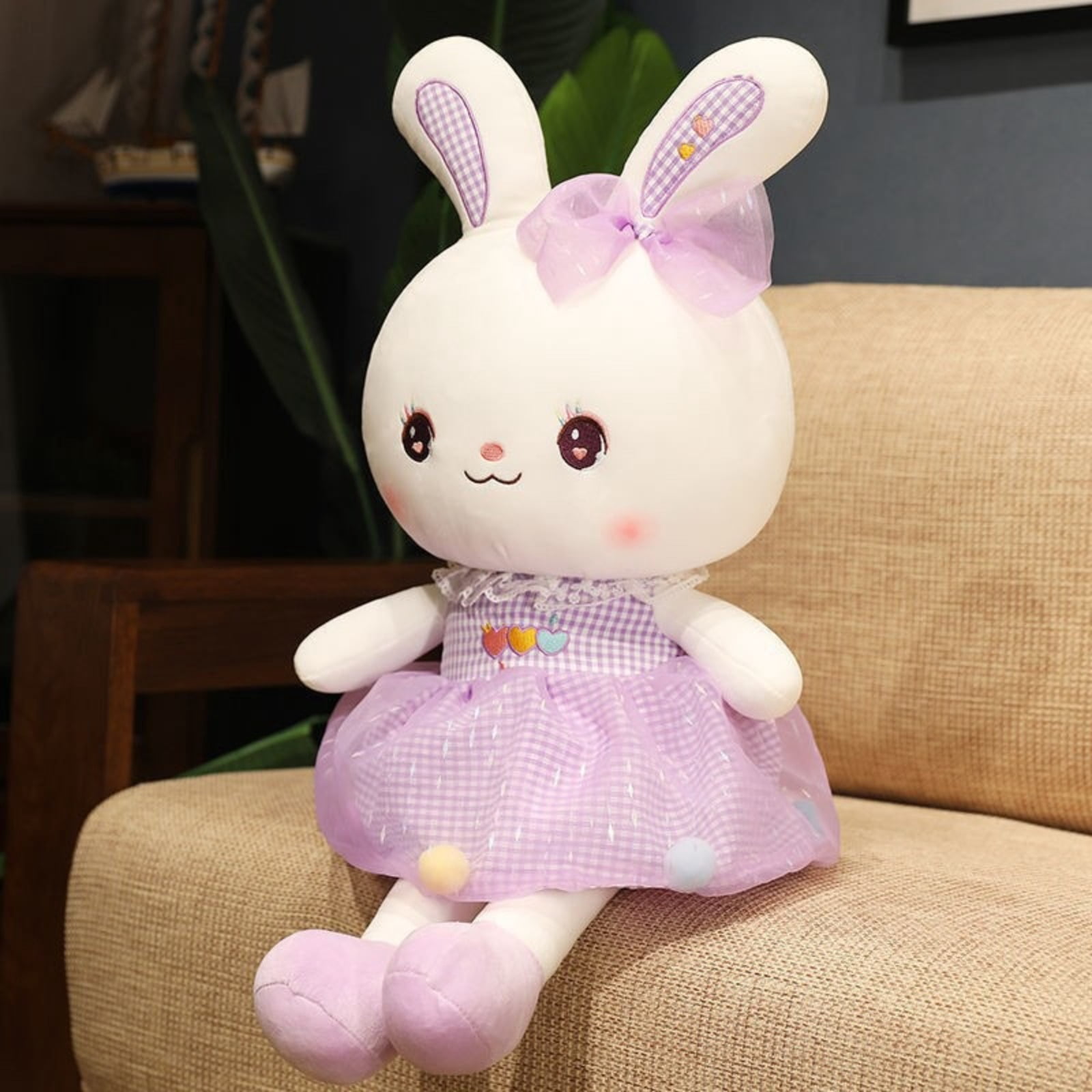 Cute Dress Bunny Plush Toy Soft Stuffed Rabbit Doll Gift Plush Animal Toy Decoration
