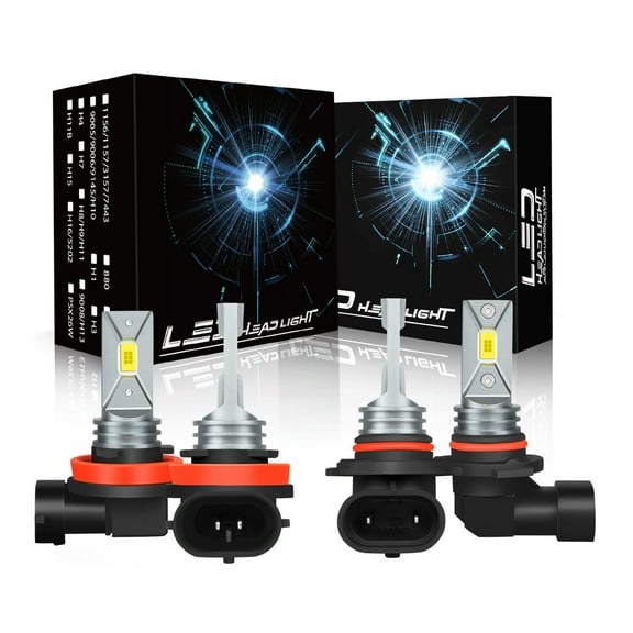 IHNZCB 9005 H11 LED Headlight Super Bright Bulbs Kit White 6000K High/Low Beam Replacement 4x