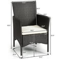 thumbnail image 2 of Patiojoy 2PC Patio Rattan Wicker Dining Chairs Set With Cushions Black, 2 of 6