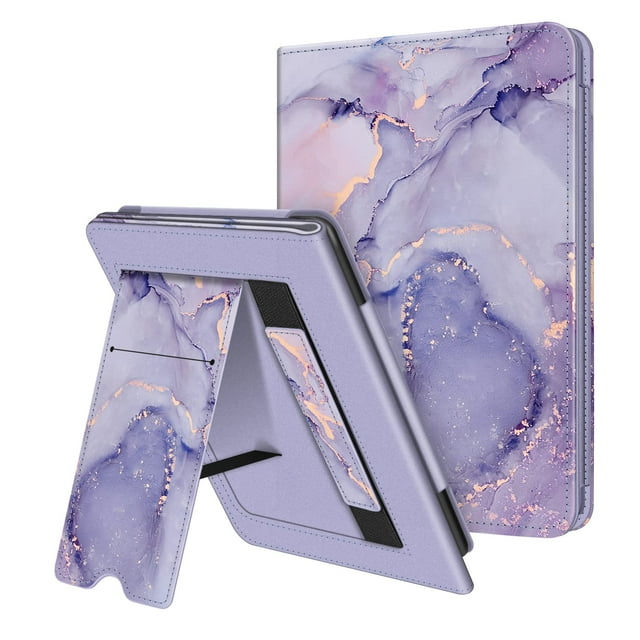 Funda con soporte FINTIE para Kindle Paperwhite 6 10.ª generación, color lila y mármol