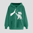 thumbnail image 2 of Busydd Hoodies for Women Graphic Solid Color Hoodie Casual Loose Funny Print Pullover Hoodie Long Sleeve Shirts for Women Fashion Drawstring Hooded Sweatshirt with Pocket, 2 of 5