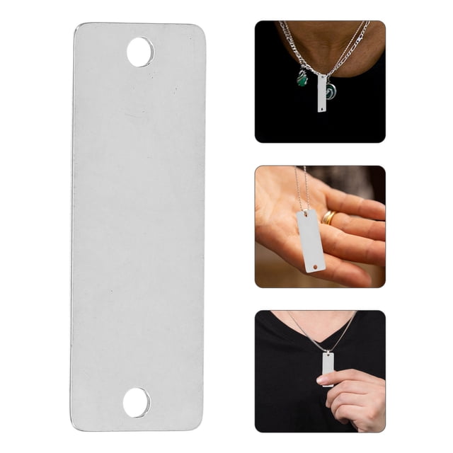 UPOUART 20Ud Colgantes Rectángulo Acero Inoxidable Para Joyería Y Etiquetas Grabables