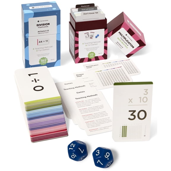 Think Tank Scholar 335 Multiplication & Division Flash Cards All Facts 0-12 Size 3.1” x 5.2” 2 Dice