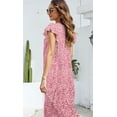 thumbnail image 3 of Fantaslook Dresses for Women Summer Casual Boho Dress Floral Print Ruffle Sleeve Midi Beach Dresses, 3 of 7