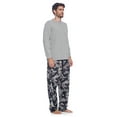 thumbnail image 2 of Ashford & Brooks Men's Jersey Knit Long-Sleeve Top and Mink Fleece Bottom Pajama Set - Black/Camo, 2 of 4
