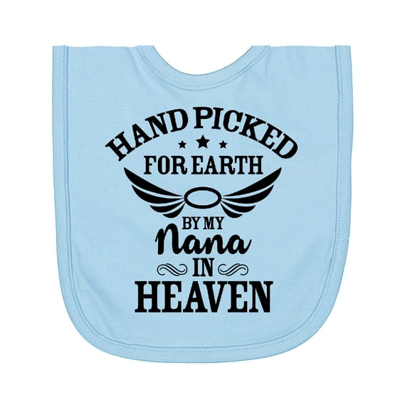 Inktastic Handpicked for Earth by My Nana in Heaven with Angel Wings Newborn Bib