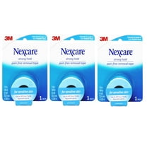 Nexcare First Aid Tape, Strong Hold Pain Free Removal Tape, 1 Inch x 4 Yards, 3 Count