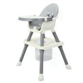 thumbnail image 5 of Yedigre Baby Highchair, 8 in 1 Convertible High Chairs for Babies and Toddlers, Children Dining Chair, Kids Learning Table, Building Block Table, Baby Eating Chair with Removable Dish (Grey), 5 of 12