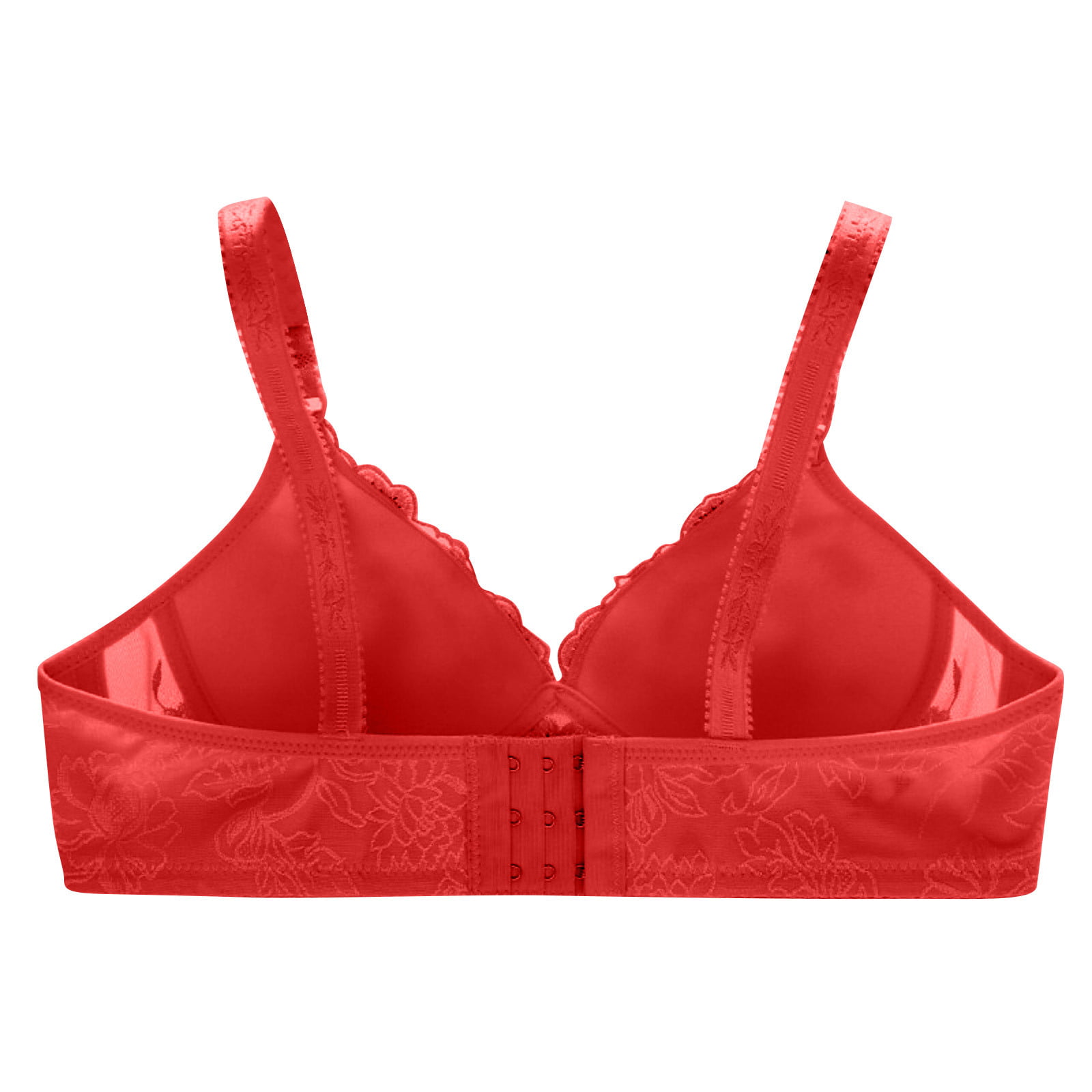 QLEICOM Everyday Bras for Women, Women's Comfort Lift Wirefree Bra Sexy Bra  Without Steel Rings Sexy Vest Large Lingerie Bras Embroidered Everyday  Brass No Underwire Red Cup 36/80AB 