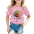 thumbnail image 2 of Girls Tops Autism Awareness Short Sleeve Ribbed Tee Casual Girls Clothes Pink 7-8 Years, 2 of 4