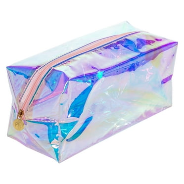 Paris Hilton Light Pink Iridescent Organizer Bag with Zipper Closure, 8.45 in x 3.75 in x 3.75 in