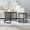 Walnut+Black, variant on DRNANLIT Set of 2 Nesting Coffee Tables, Round End Side Tables with Sturdy Metal Frame, Modern Industrial for Living Room Bedroom, Drak Blue+Black