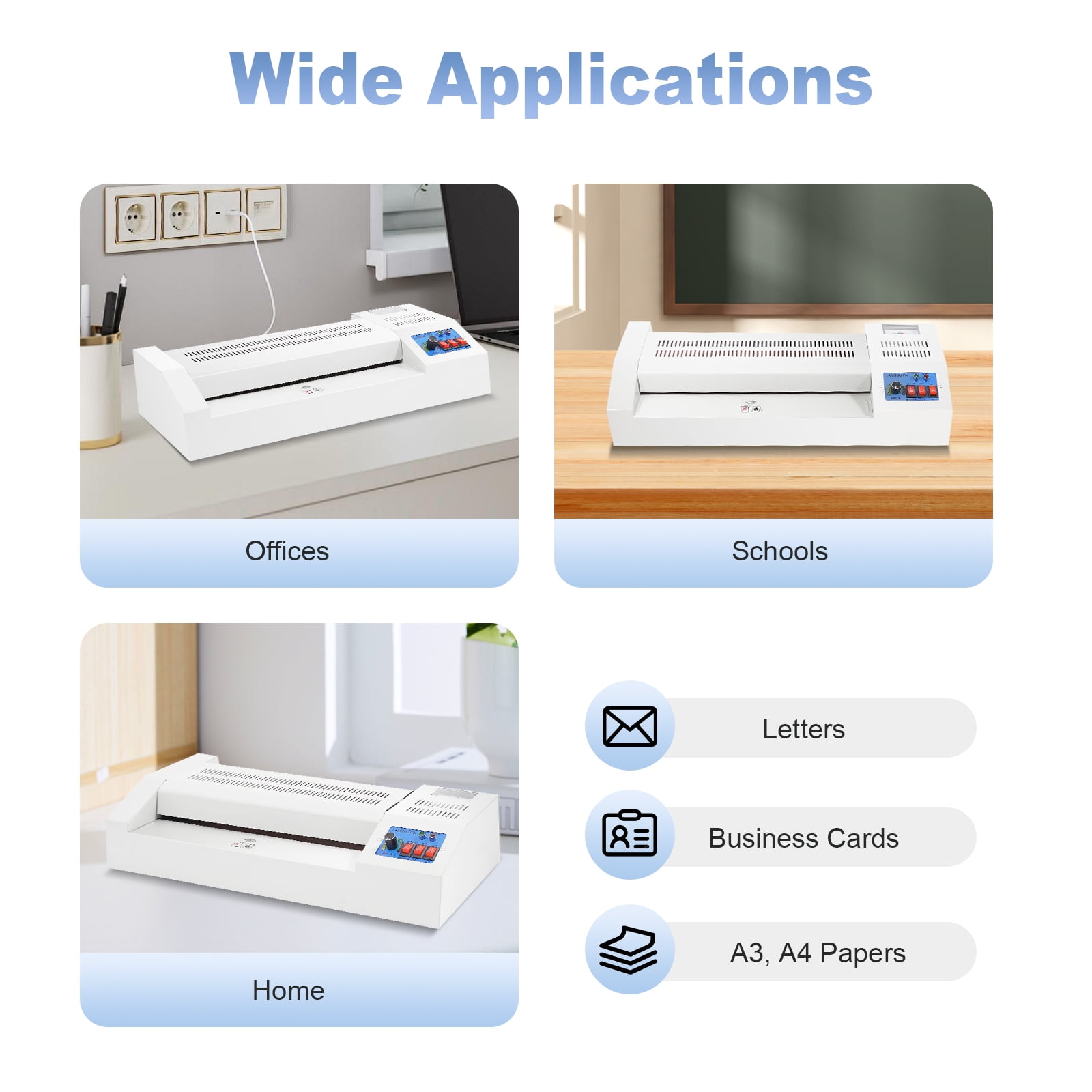 13" Laminating Machine A3 A4 Thermal Laminator Machine 4 Roller Hot Cold Film