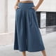 thumbnail image 3 of Pantalón capris con bolsillo para mujer pantalón suelto y fluido cómodo pantalón palazzo ropa diaria, 3 of 8