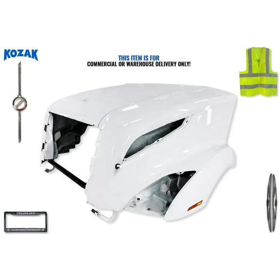 KOZAK Compatible with 2018  VNL Fiberglass Hood with Turn Marker Lights (Right Passenger and Left Driver Side)