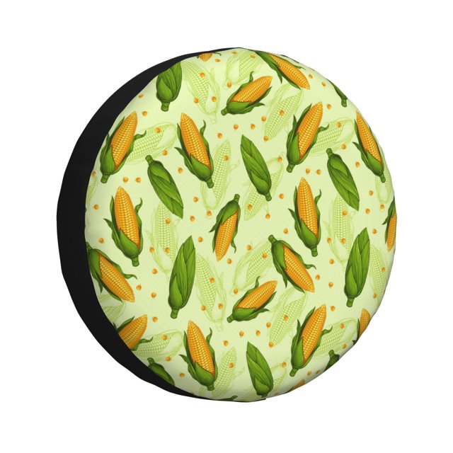 Fotbe Fresh Corn Funda de Llanta de Repuesto con Estampado, Engrosada, Ajuste Universal para Jeep, Remolque, RV, SUV, Camión-17 inch