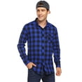 thumbnail image 2 of Uniexcosm Men's Flannel ShirtPlaid Long Sleeve Button Down Shirts, 2 of 8