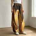 thumbnail image 2 of Bovemsi Hiking Pants Women Wide Leg Barrel Baggy Trousers, Elastic High Waist Casual Pants With Pockets Fashion Outfits Clothes L Gold, 2 of 4