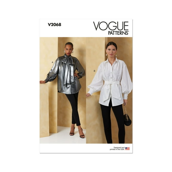 Vogue Sewing Pattern 2068 - Misses' Tops and Sash, Size: Y5 (18-20-22-24-26)